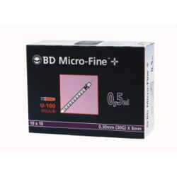 BD Micro-Fine+ U-100 seringi insulina 8mm 0.5ml 