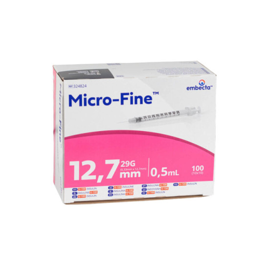 Embecta Micro-Fine seringi U100  0,5ML 12.7mm 29G 100 bucati