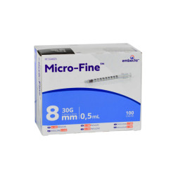Embecta Micro-Fine+ U-100 seringi insulina 8mm 0.5ml 30G 100 bucati