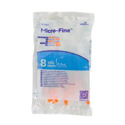 Embecta Micro-Fine+ U-100 seringi insulina 8mm 0.5ml 30G 100 bucati
